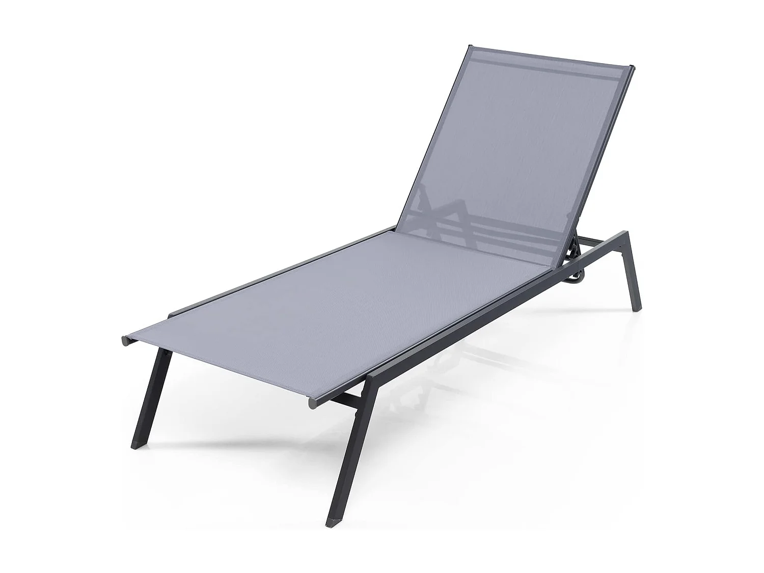 Ligstoel, tuinligstoel met verstelbare rugleuning en sneldrogende stof, belastbaar tot 150 kg, ligstoel voor tuin, terras, zwembad, 199,5 x 70 x 35 cmZB32621