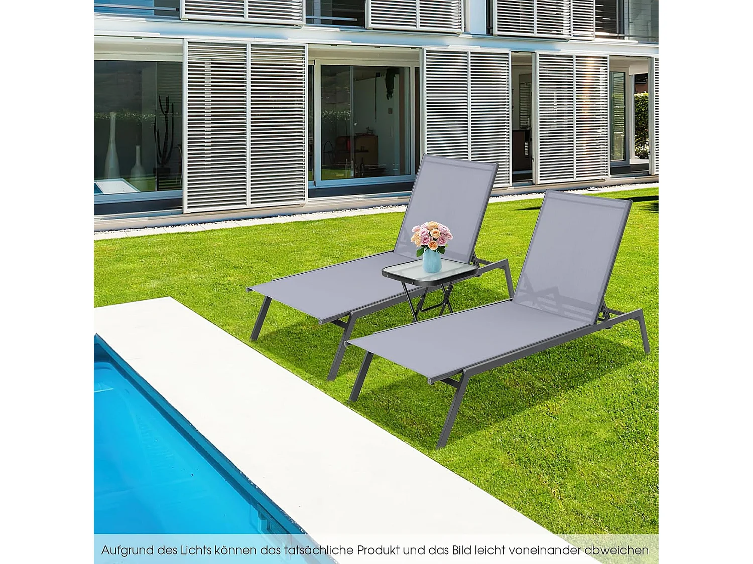 Ligstoel, tuinligstoel met verstelbare rugleuning en sneldrogende stof, belastbaar tot 150 kg, ligstoel voor tuin, terras, zwembad, 199,5 x 70 x 35 cmZB32621