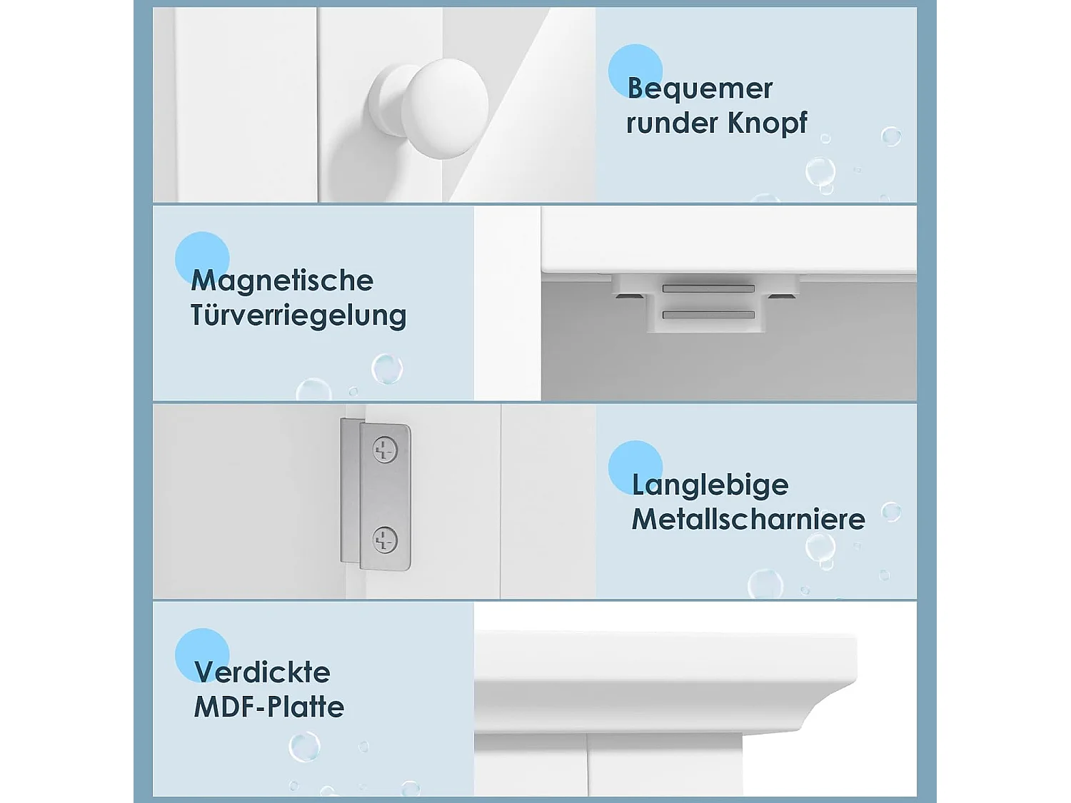 Spiegelkast, badkamer, wandkast met spiegel, badkamerspiegelkast, hangkast, houten badkamerspiegel met verstelbare plank,multifunctionele kast (wit)TI71543