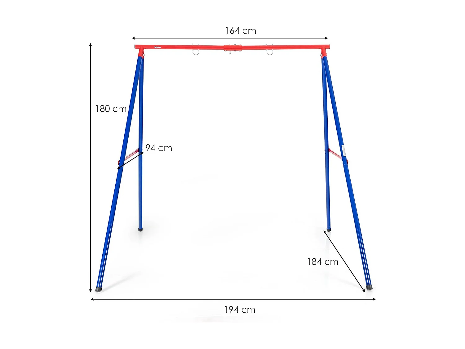 Schommelframe tot 250 kg belastbaar, schommelframe voor nestschommel, kinderschommel, schommelframe voor tuin, 194 x 184 x 180 cm ZB32776