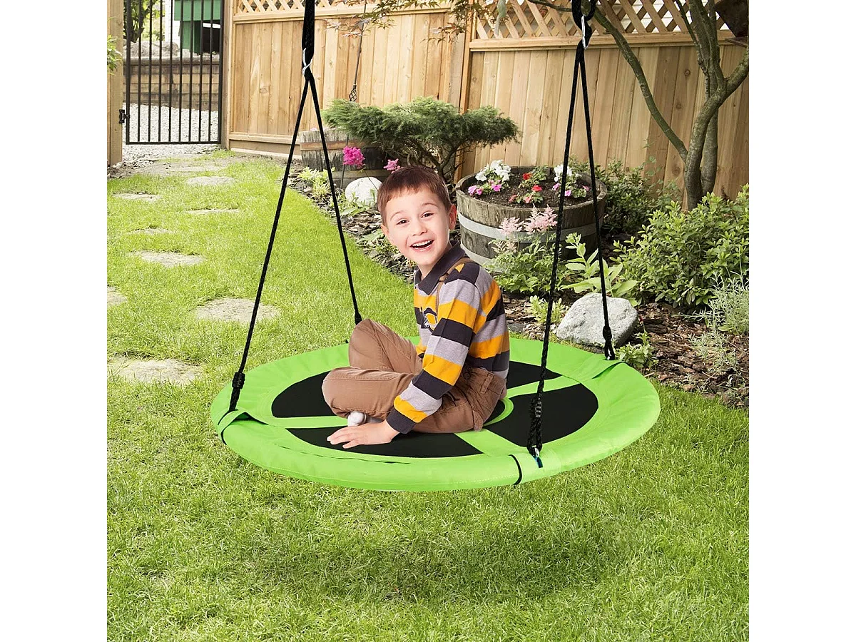 Nestschommel voor buiten, kinderschommel, boomschommel, hangschommel,ronde schommel met 100 cm diameter voor binnen en buiten, voor kinderen en volwassenen ZB33871