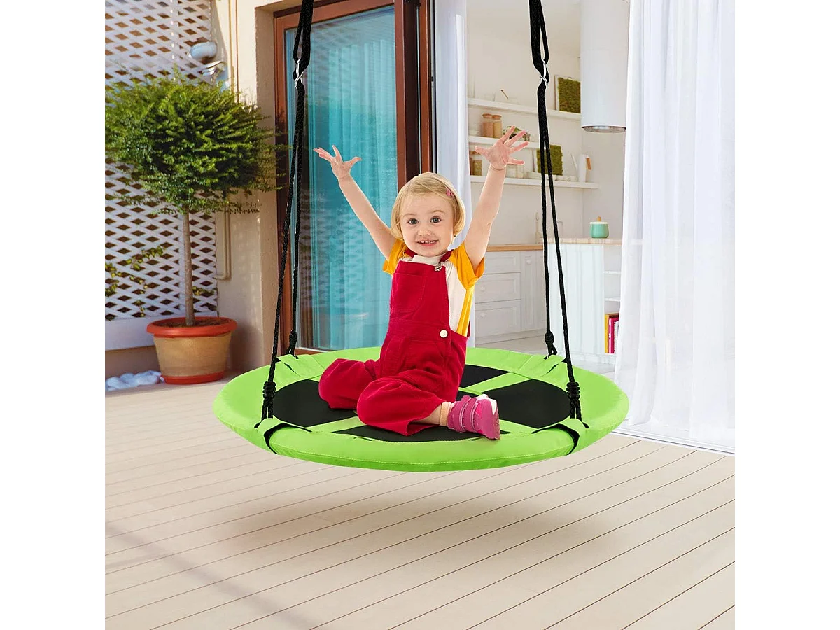 Nestschommel voor buiten, kinderschommel, boomschommel, hangschommel,ronde schommel met 100 cm diameter voor binnen en buiten, voor kinderen en volwassenen ZB33871