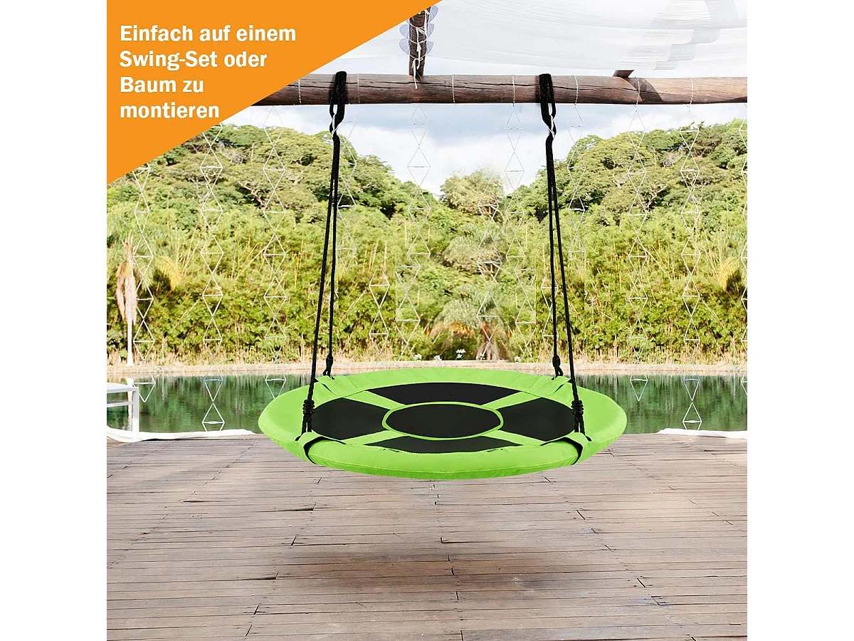 Nestschommel voor buiten, kinderschommel, boomschommel, hangschommel,ronde schommel met 100 cm diameter voor binnen en buiten, voor kinderen en volwassenen ZB33871