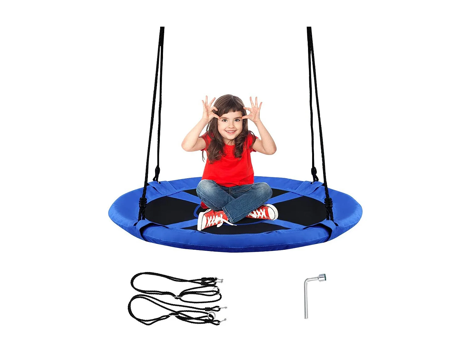 Nestschommel voor buiten, kinderschommel, boomschommel, hangschommel,ronde schommel met 100 cm diameter voor binnen en buiten, voor kinderen en volwassenen ZB33871