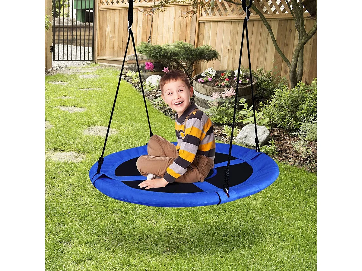 Nestschommel voor buiten, kinderschommel, boomschommel, hangschommel,ronde schommel met 100 cm diameter voor binnen en buiten, voor kinderen en volwassenen ZB33871