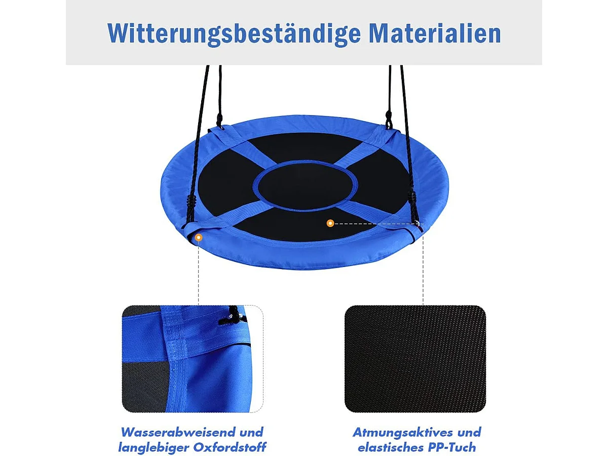 Nestschommel voor buiten, kinderschommel, boomschommel, hangschommel,ronde schommel met 100 cm diameter voor binnen en buiten, voor kinderen en volwassenen ZB33871