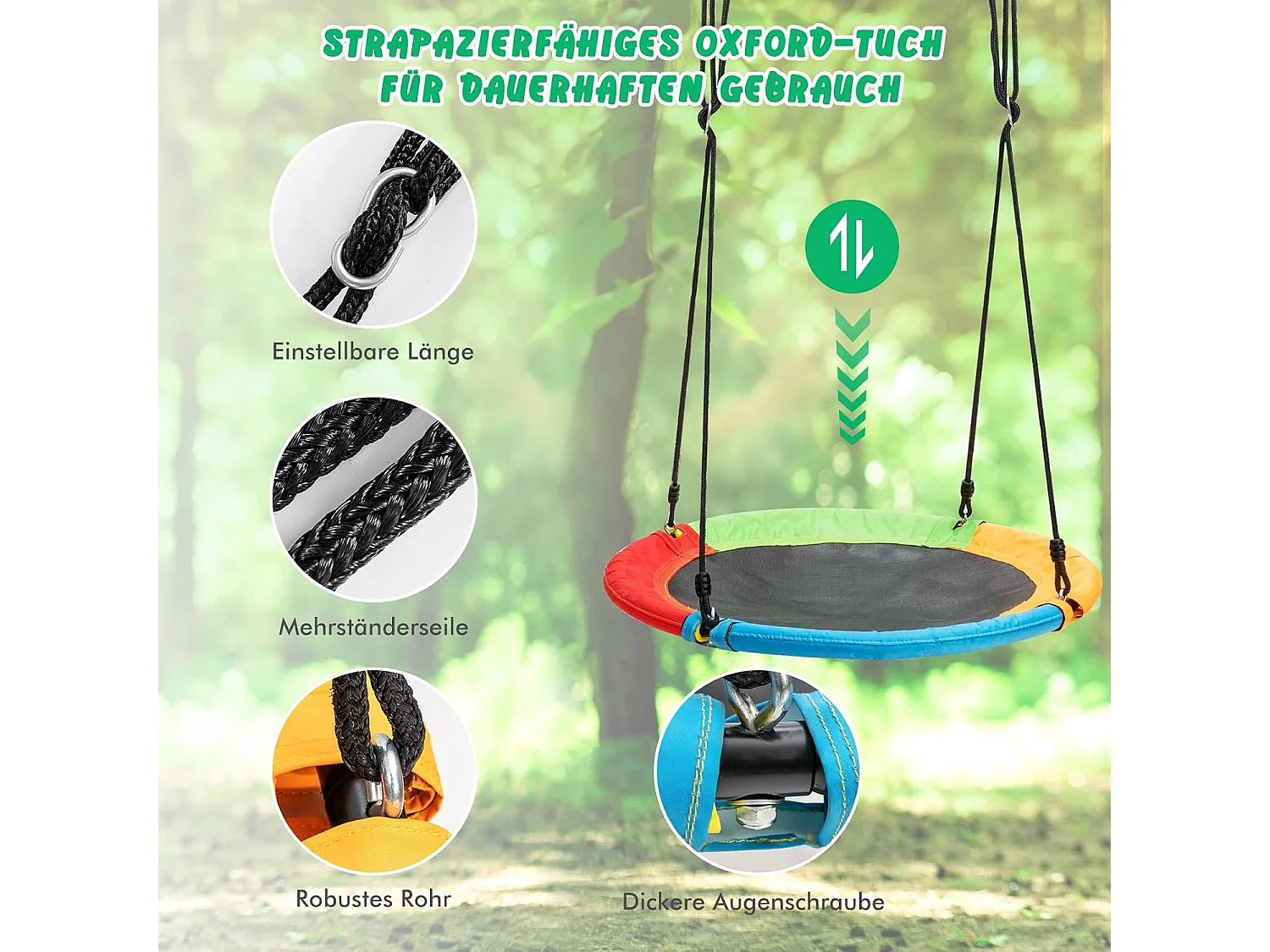 Dubbele schommel met frame, outdoor schommel voor kinderen, schommelframe met kinderschommel, schommelframe tot 250 kg belastbaar (2 schommels met frame) ZB32747