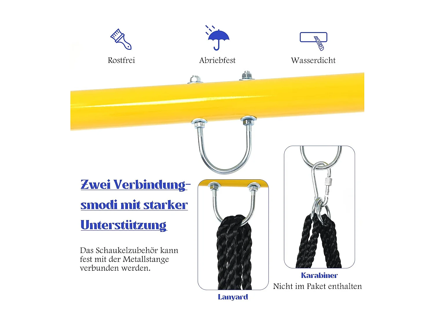 Schommelframe tot 200 kg belastbaar, schommelframe voor nestschommel, kinderschommel, schommelframe voor tuin, 194 x 184 x 180 cm ZB32776