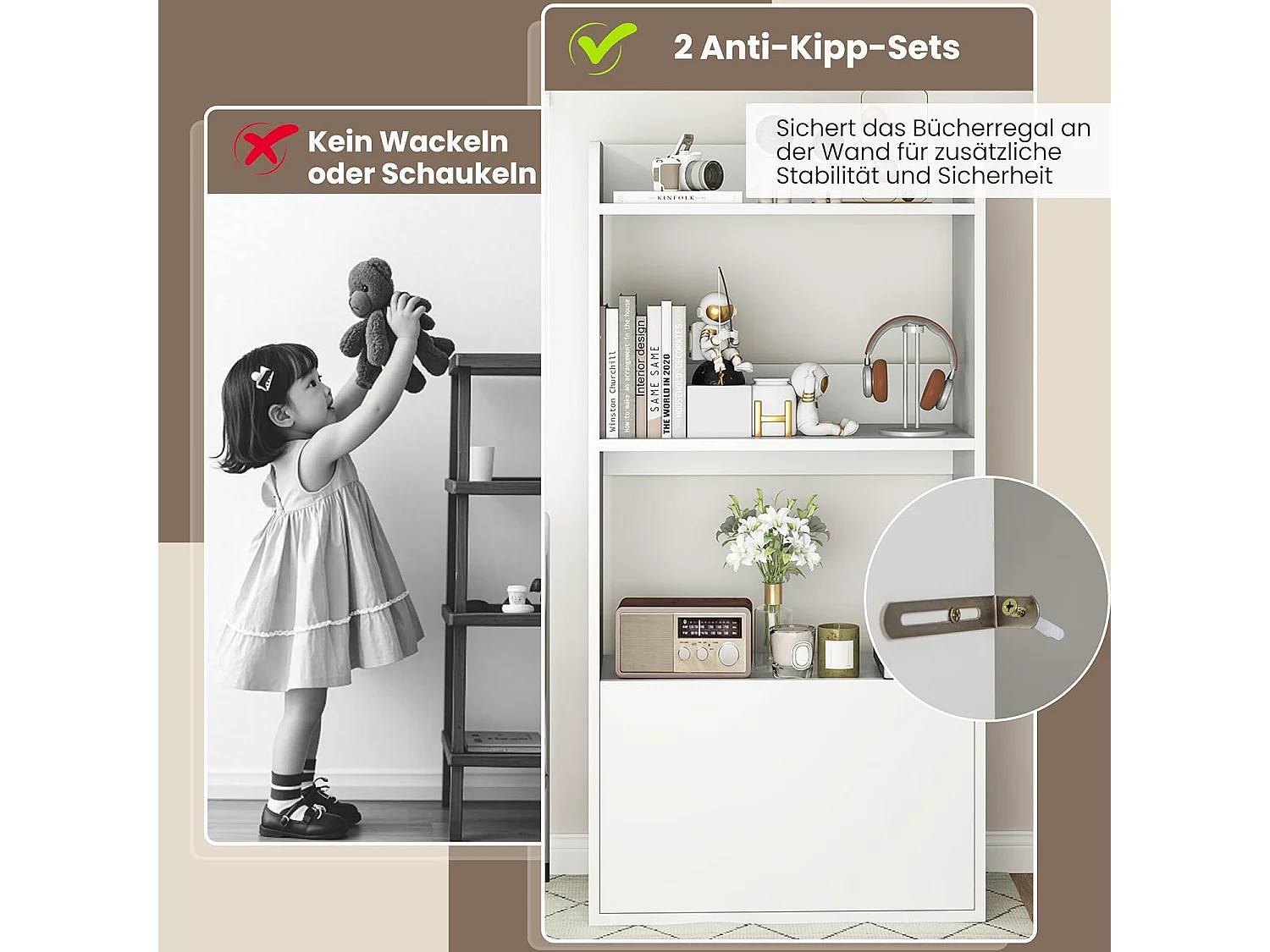 Boekenkast met lade, staand rek met 2 vakken, kantoorrek van hout, kubusrek, opbergrek voor woonkamer, slaapkamer, 55 x 29 x 105 cm (wit)VH33847