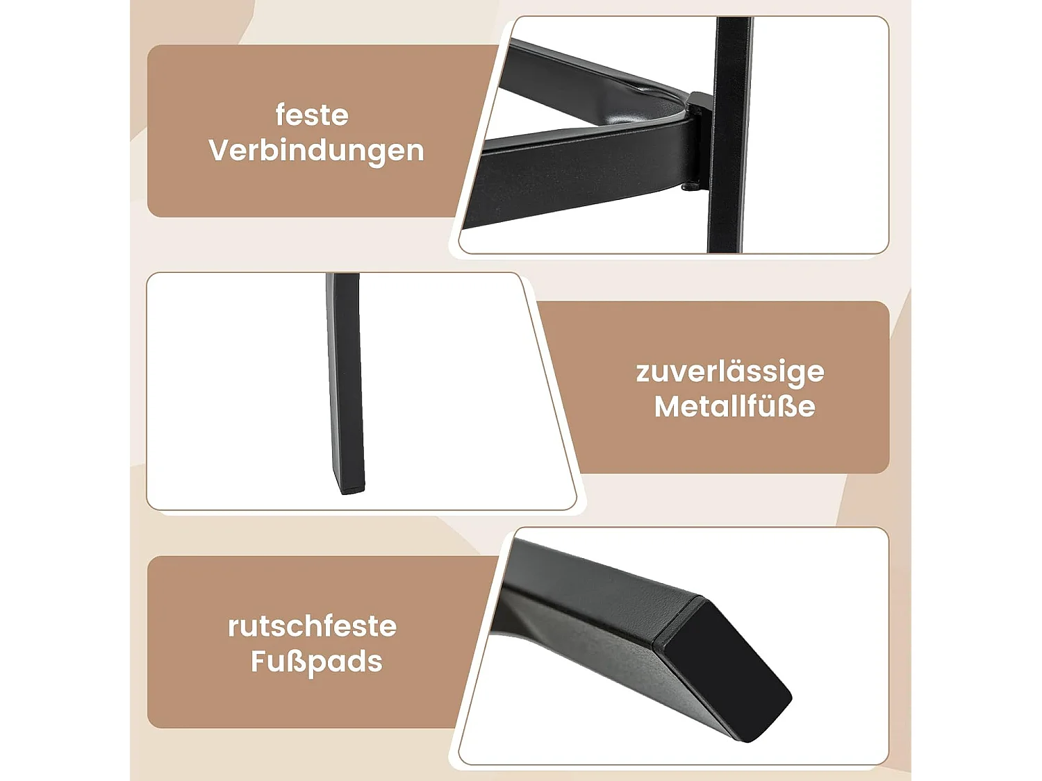 Bistrotafel met schermgat, tuintafel met tafelblad in houtlook, statafel, vierkante balkontafel voor tuin, achtertuin, balkon, 70 x 70 x 102 cm