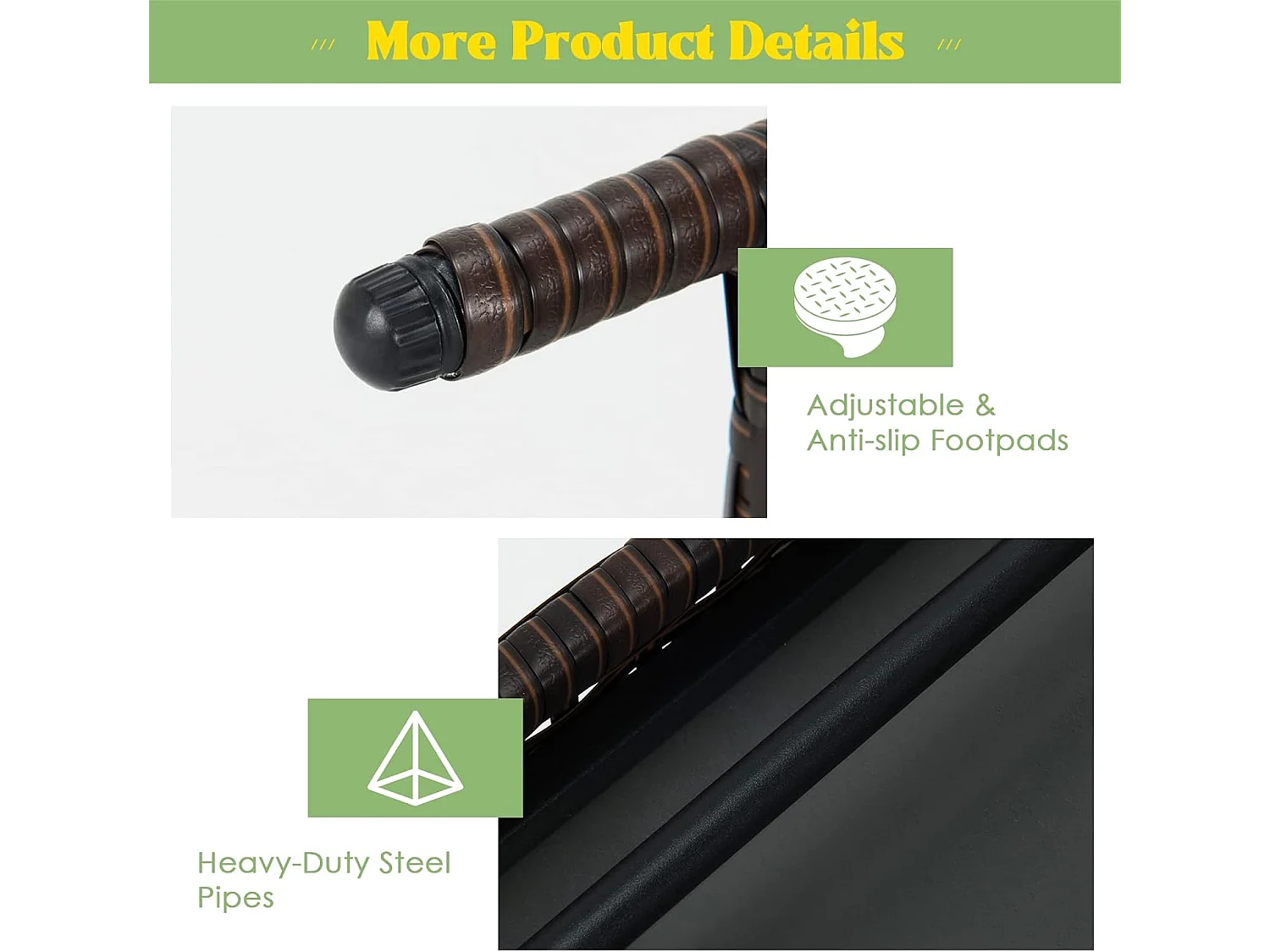 Rotantafel, inklapbaar, bijzettafel,polyrotan tuintafel, bistrotafel, koffietafel, 60 x 40 x 40 cm, balkontafel, theetafel,woonkamer, balkon, bruin (met pvc-plaat)