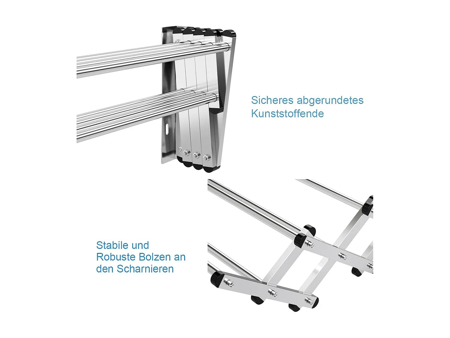 Droogrek voor wandmontage, wanddroger, uittrekbaar van roestvrij staal met 8 stangen, ruimtebesparende wandwasdroger, draagkracht 25 kg, voor bijkeuken, badkamer