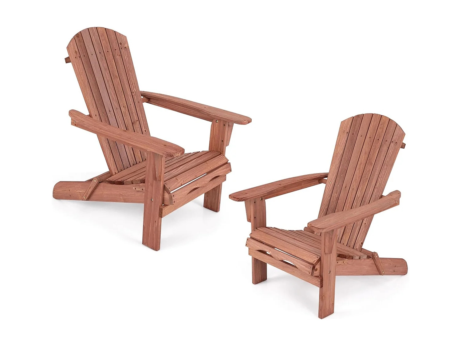 Adirondack Adirondack Stoel inklapbaar, set van 2, tuinstoel met hoge rugleuning en brede armleuningen, voor tuin, terras, 180 kg draagvermogenZB33911