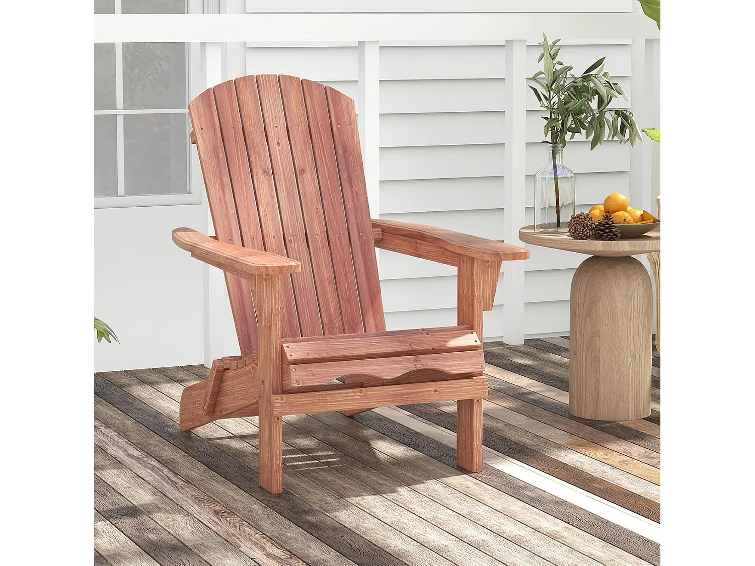 Adirondack Adirondack Stoel inklapbaar, set van 2, tuinstoel met hoge rugleuning en brede armleuningen, voor tuin, terras, 180 kg draagvermogenZB33911