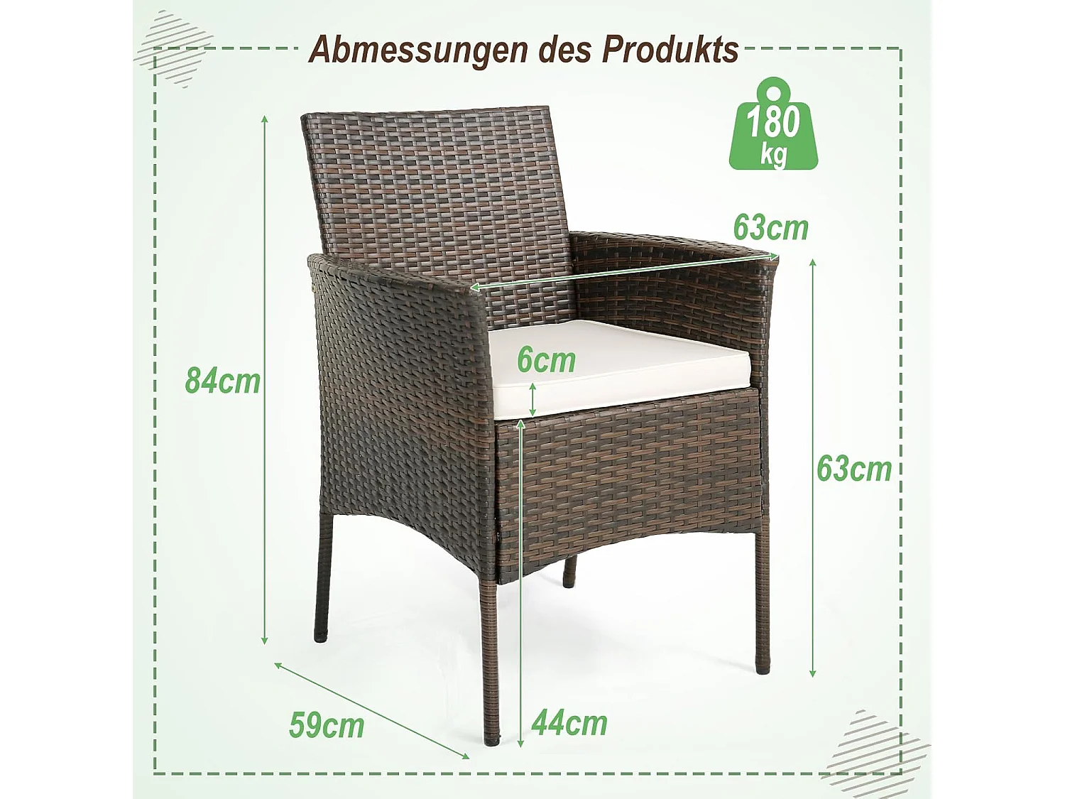 Set van 4 rotan stoelen voor buiten,PE-vlechtwerk, tuinstoelen met zitkussen,metalen frame en gebogen armleuningen,rotan eetstoelen voor balkon,veranda en zwembad