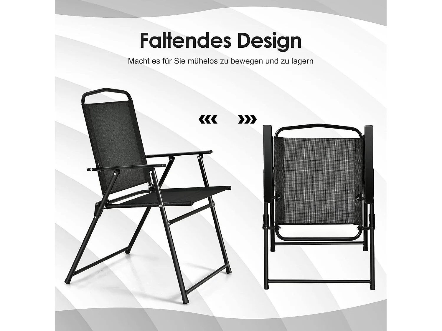 6-delige tuinmeubelset, terrasmeubels met parasol, tuintafel en 4 klapstoelen, tuinset, zitgroep voor tuin, balkon ZB32694