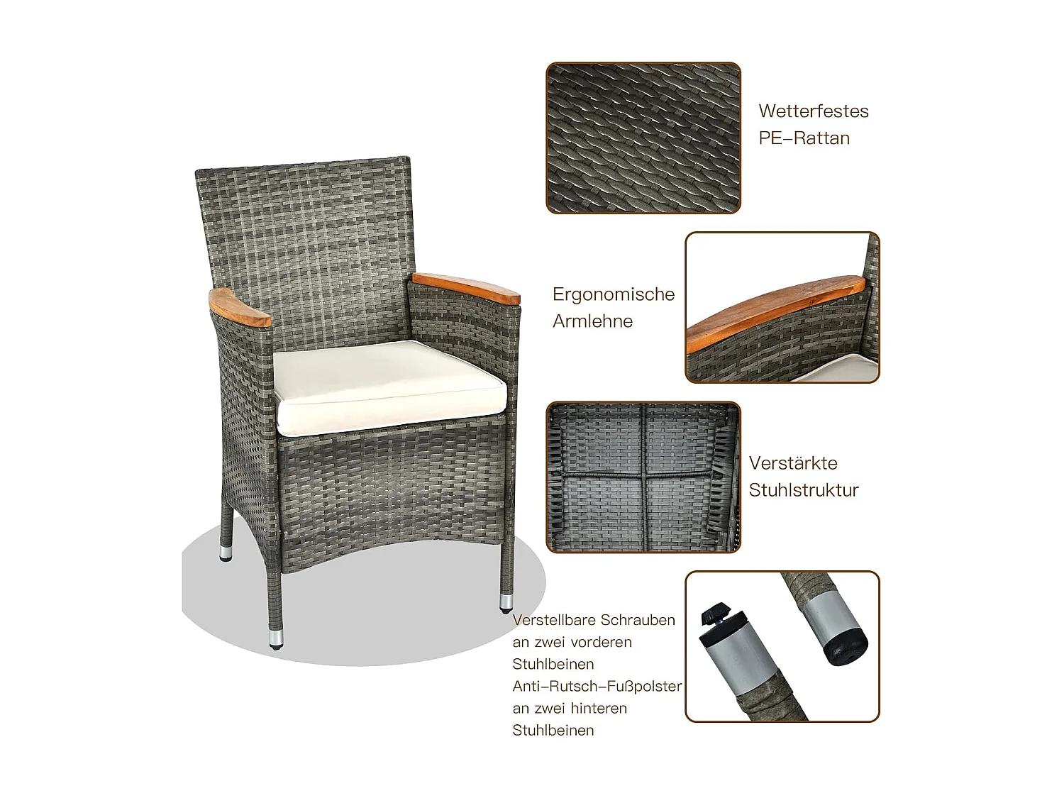 Rotan zitgroep voor 8 personen, tuinmeubels polyrotan 9-delig, tuintafel acaciahout met stoelen en kussens, tuinmeubelen zitmeubel, eetgroep outdoor terras