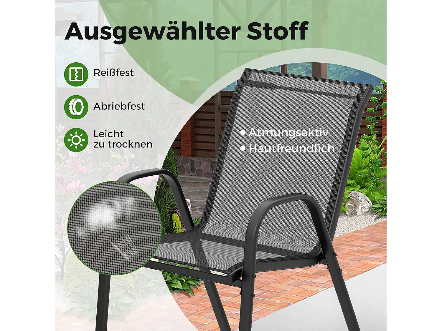 3-delige balkonmeubelset, bistrotafel met 2 stapelbare stoelen, balkonset, bistroset, tuinset, tuingereedschap, tuinmeubelen, zitgroep voor tuin, balkon ZB33833