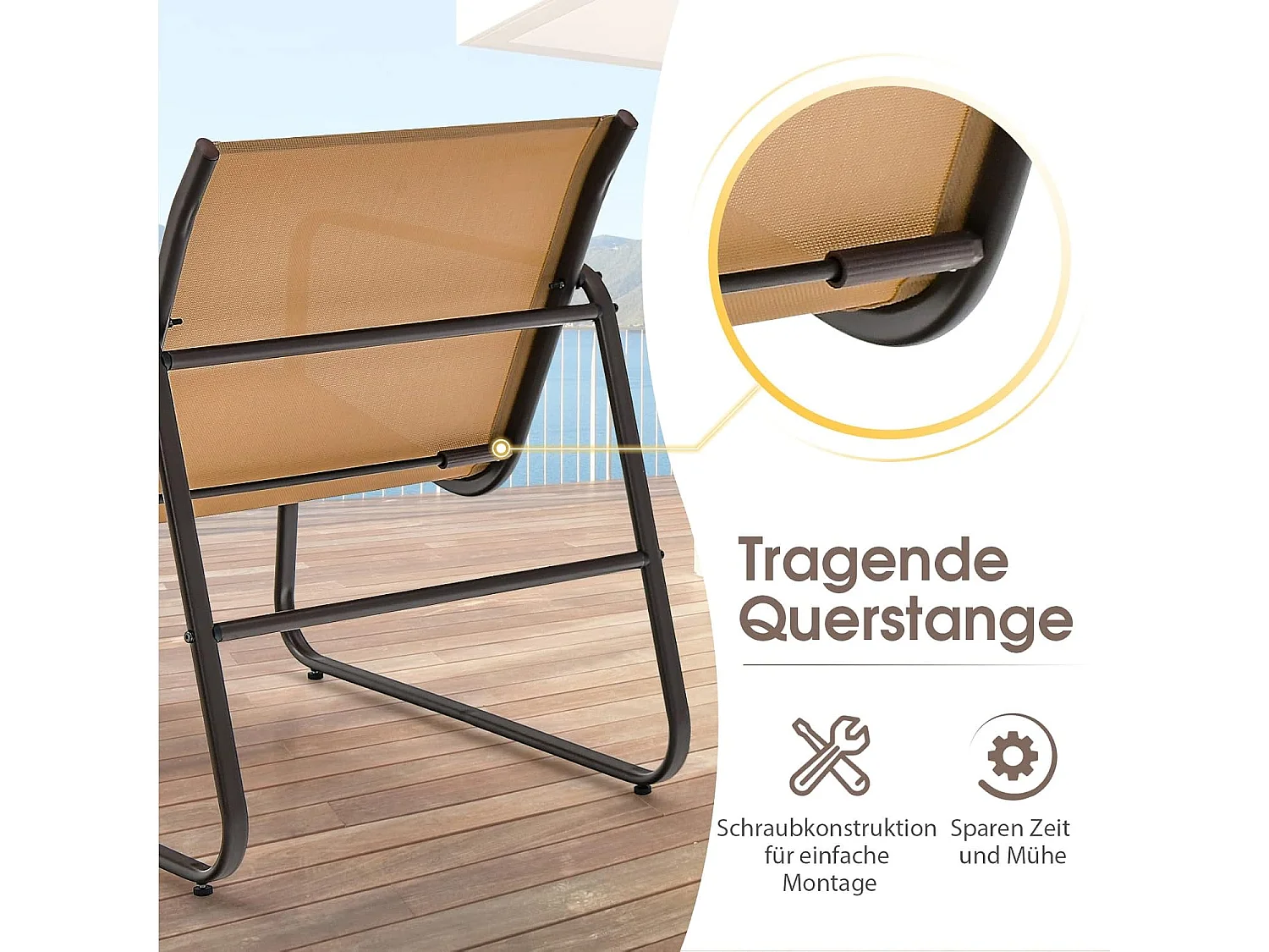 3-delige tuinmeubelset, balkonset met 2 stoelen en tafel, balkonmeubels met ademende stof, terrasmeubels, tuingarnituur, zitgroep voor terras, balkon ZB33261