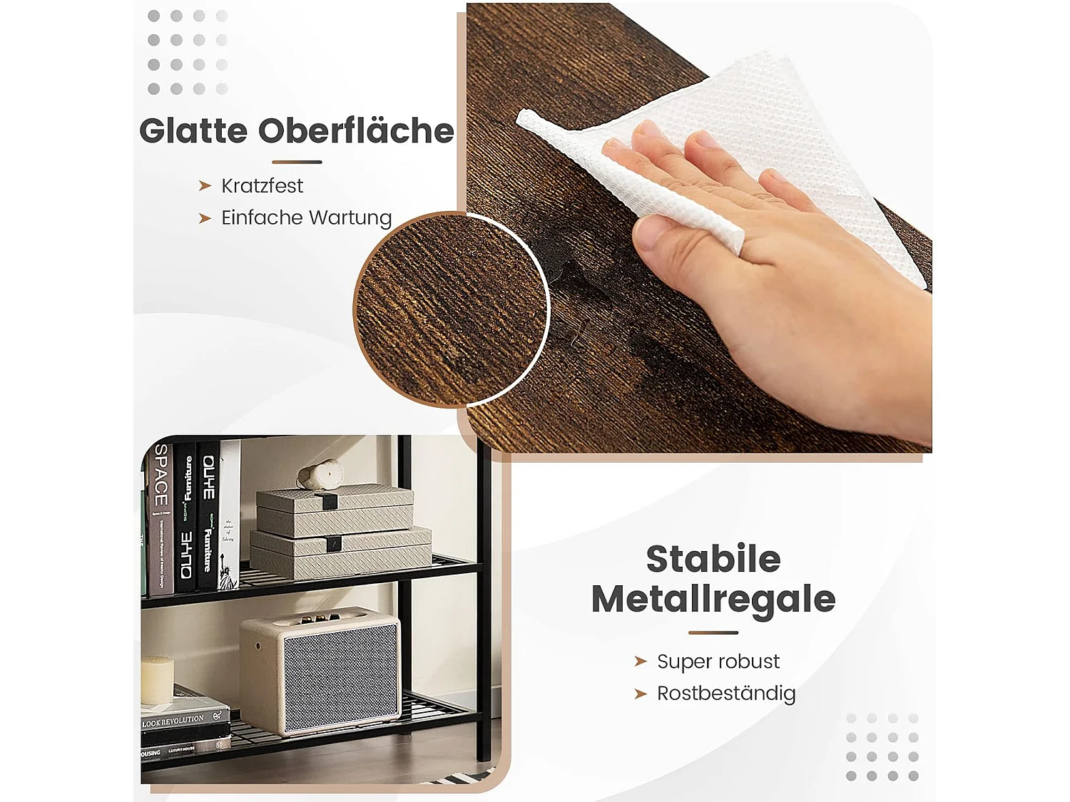 100 cm consoletafel met 2 laden, 3 niveaus, gangtafel van hout, bijzettafel met metalen frame, met kantelbeveiliging (vintage)VH32640