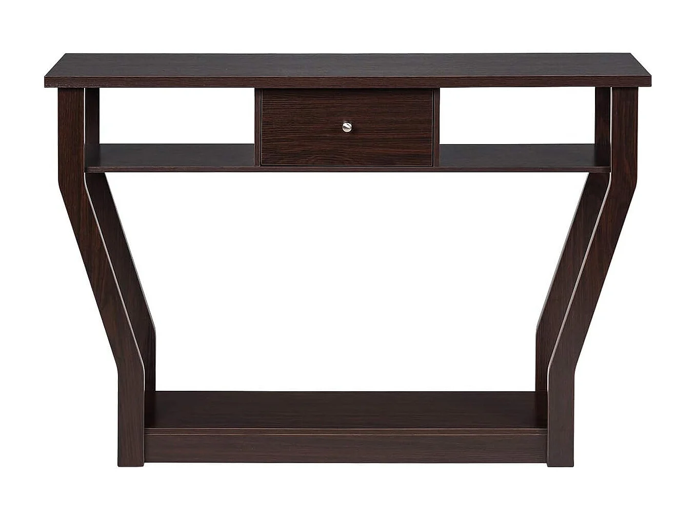 Consoletafel met lade en plank, haltafel van hout, entreetafel, bijzettafel voor ingang, woonkamer slaapkamer 120 x 30 x 81 cm (bruin)TI82413