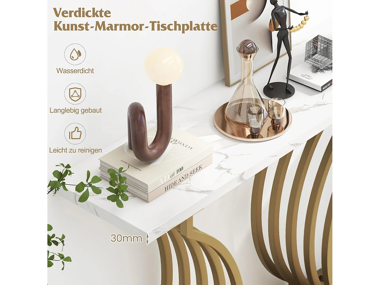 Sieradenkast met wieltjes, 4-in-1 spiegelkast met 3-kleurige ledlampen en verstelbare hoogte, afsluitbaar met full-body spiegel en steunstang(wit)VH33441