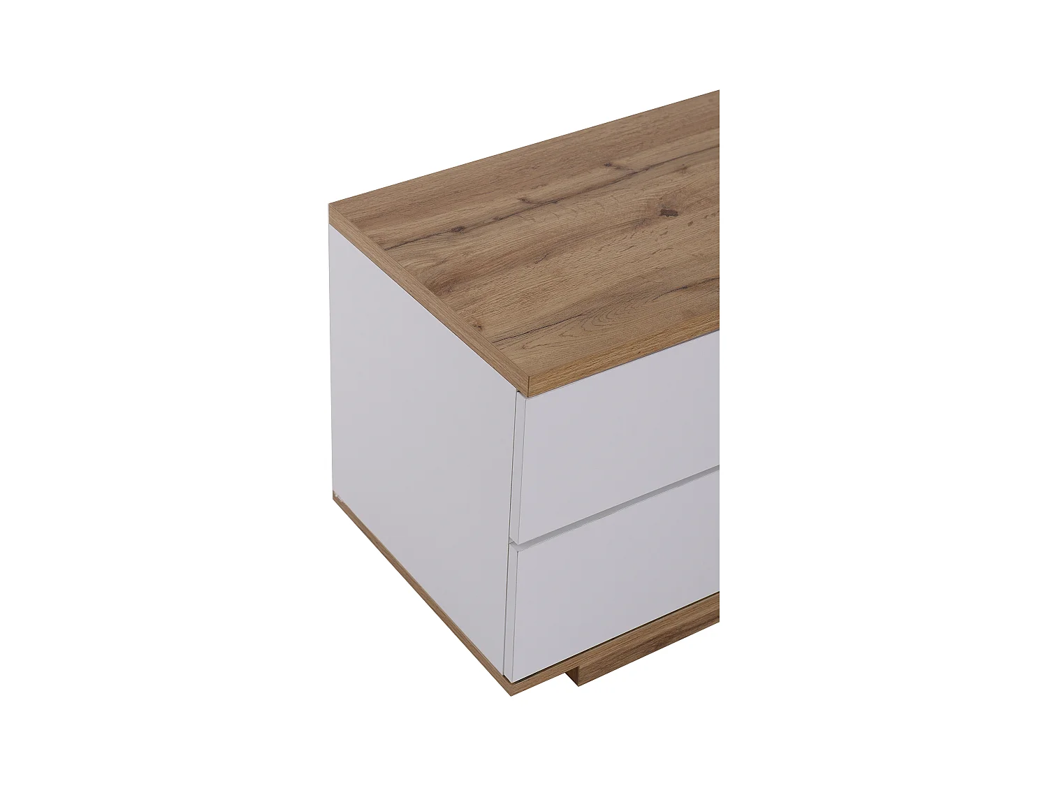 Móvel TV com 5 portas e 2 nichos, branco e natural claro