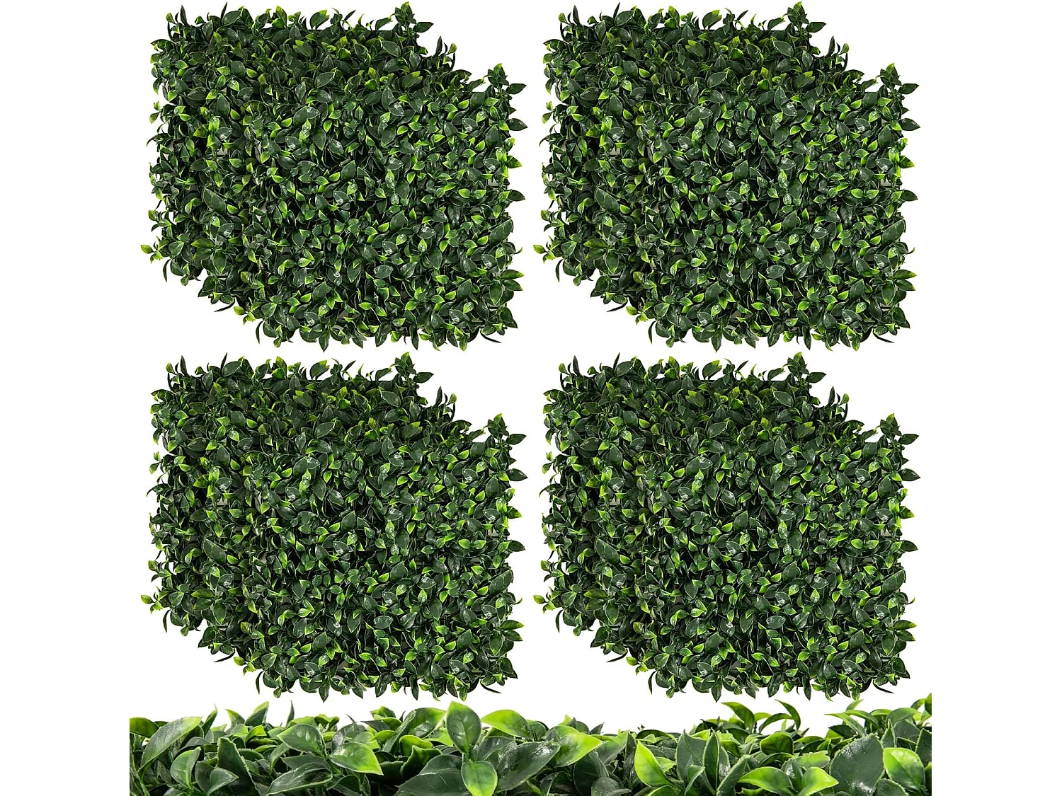 12 stuks kunsthegplantenwand, 50 x 50 cm, panelen met bladeren, gesimuleerd gazon, kunstplant, wandplant voor muur, balkon, tuin, groen