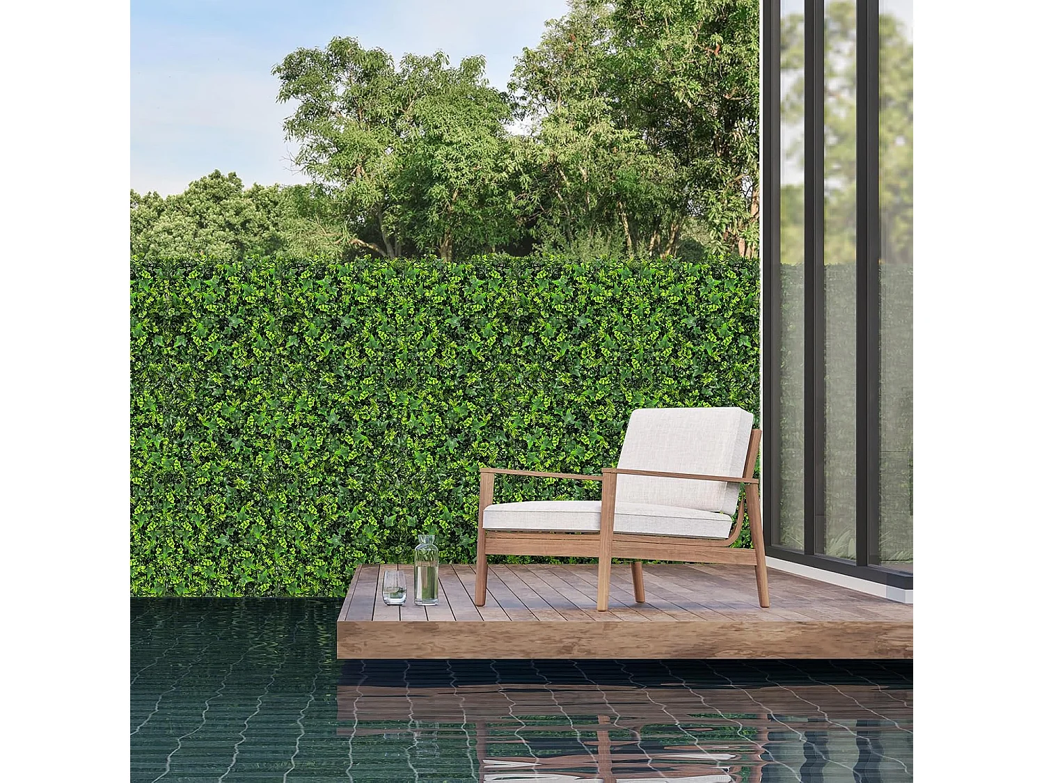 12 stuks kunstheggen, plantenwand, 50,5 x 50,5 cm, kunstplanten, uv-bestendig, kunstplanten, wandmontage, met elkaar te verbinden (gemengde bladeren)