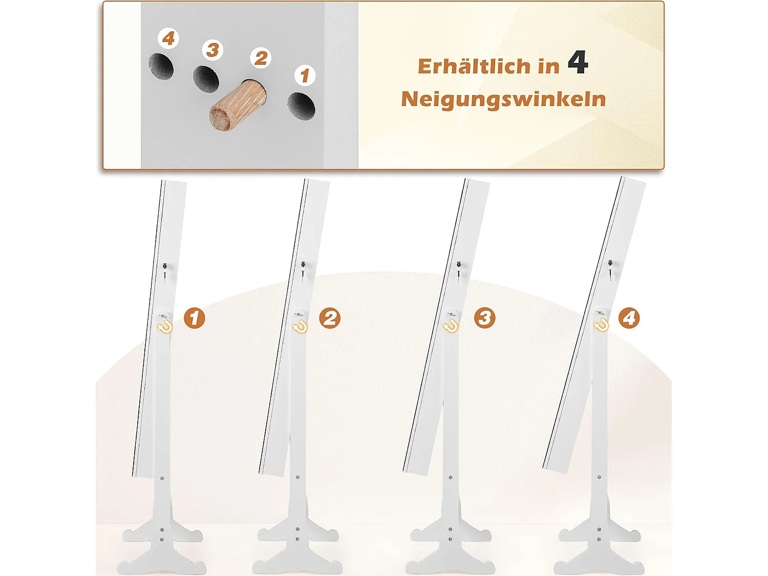 Sieradenkast kantelbaar, vrijstaand sieradenrek met full-body spiegel & interne make-upspiegel & ledverlichting, sieradenspiegelkast afsluitbaar, witVH32826