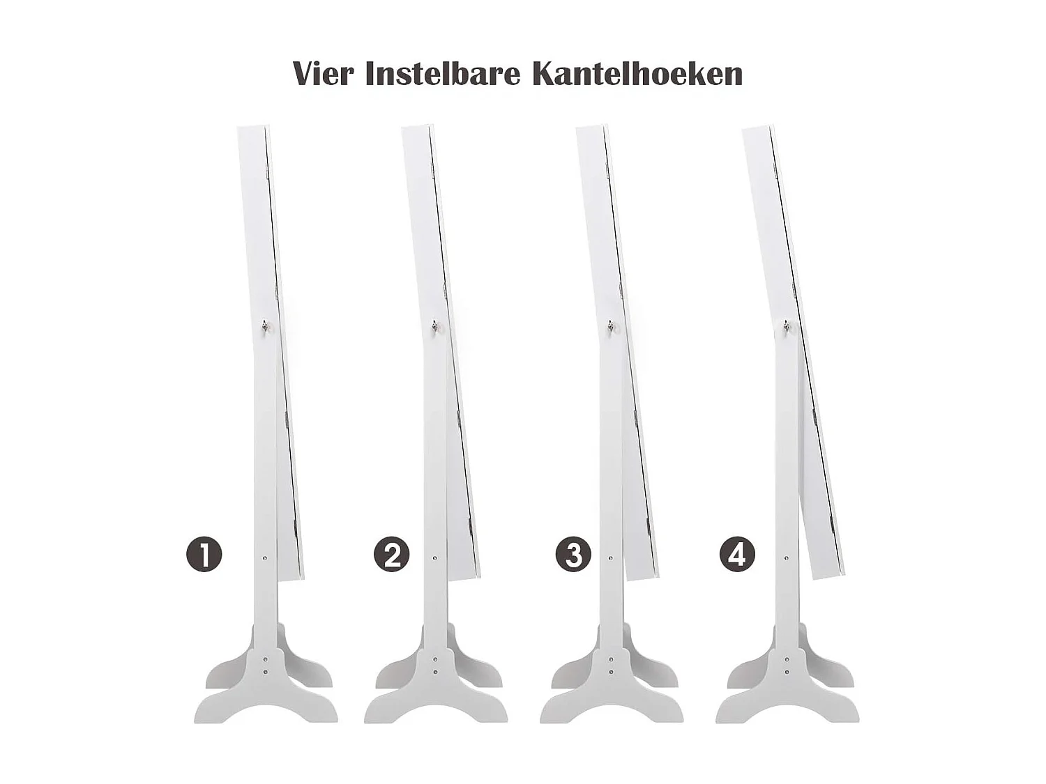 Sieradenkast, sieraden organisator met spiegeldeur over de volle lengte, afsluitbare vrijstaande sieradenkast met 14 LED-lampen, grote opbergruimte (Wit)VH32993