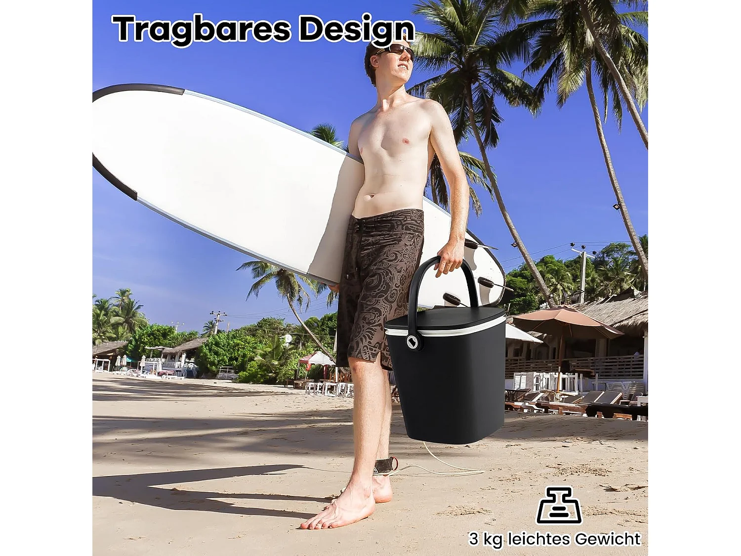 3-in-1 Cool Bar draagbaar, bijzettafel met optilbaar tafelblad, 15 l koelbox met flesopener, weerbestendige bierkoeler, voor terras, party, barbecuesZB33858