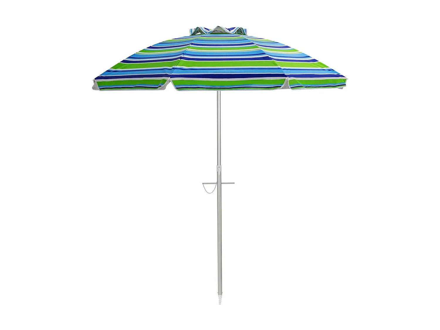 182cm strandparaplu met zandanker, Patio paraplu met drukknop kantel & UPF 50 + bescherming, draagbare parasol met draagtas voor tuin,buiten (Groen + blauw)ZB34460