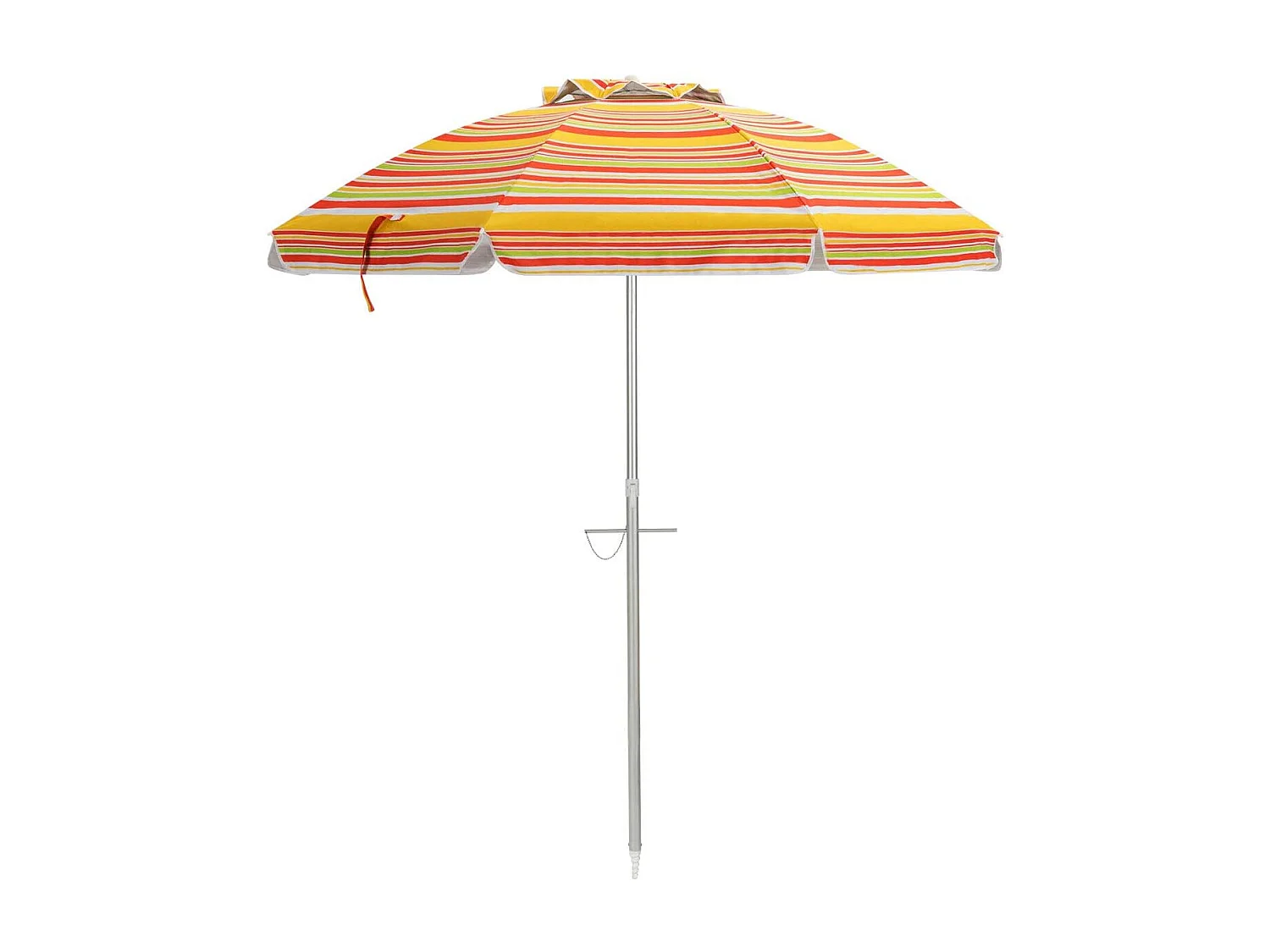 182cm strandparaplu met zandanker, Patio paraplu met drukknop kantel & UPF 50 + bescherming, draagbare parasol met draagtas voor tuin,buiten (Geel + rood)ZB34460