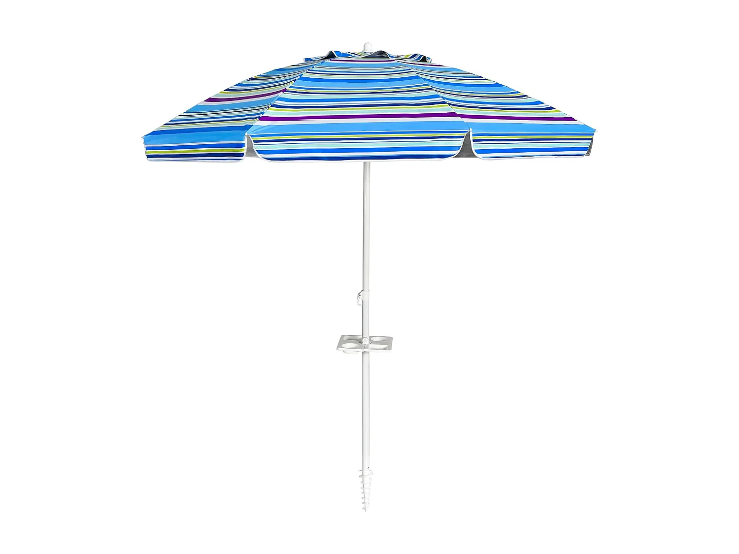2,2m strandparasol strandparaplu met draagtas, UPF50 + zon bescherming zonnescherm, buiten tuin terras kantelen parasol,draagbare zonnescherm (Lichtblauw)ZB34461