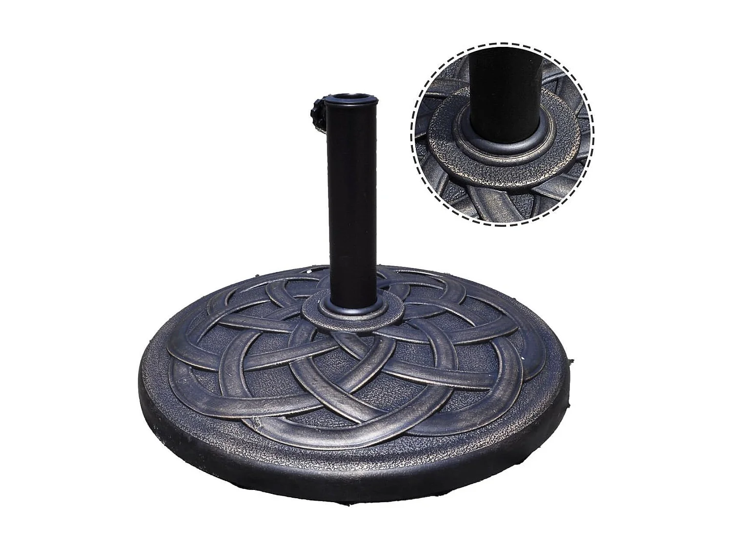 Parasolstandaard, marktparaplustandaard, parasolvoet, balkonparaplustandaard, parasol, standaard, rond, bronskleurig (model 1)