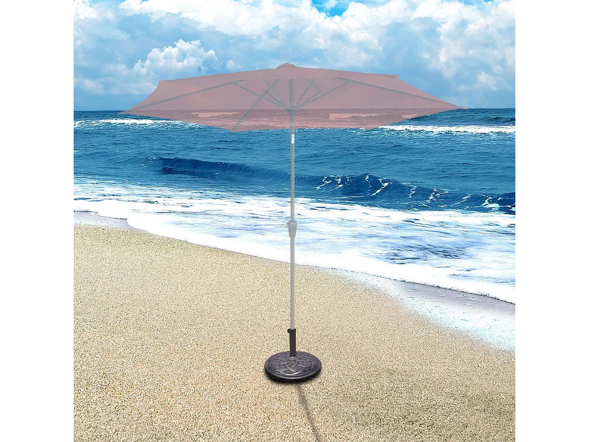 Parasolstandaard, marktparaplustandaard, parasolvoet, balkonparaplustandaard, parasol, standaard, rond, bronskleurig (model 1)