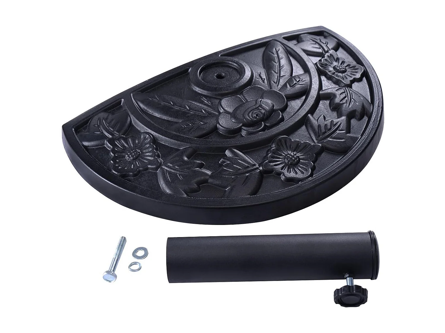 Parasolstandaard marktparasolvoet parasolvoet balkonparasolstandaard parasolstandaard halfrond zwart