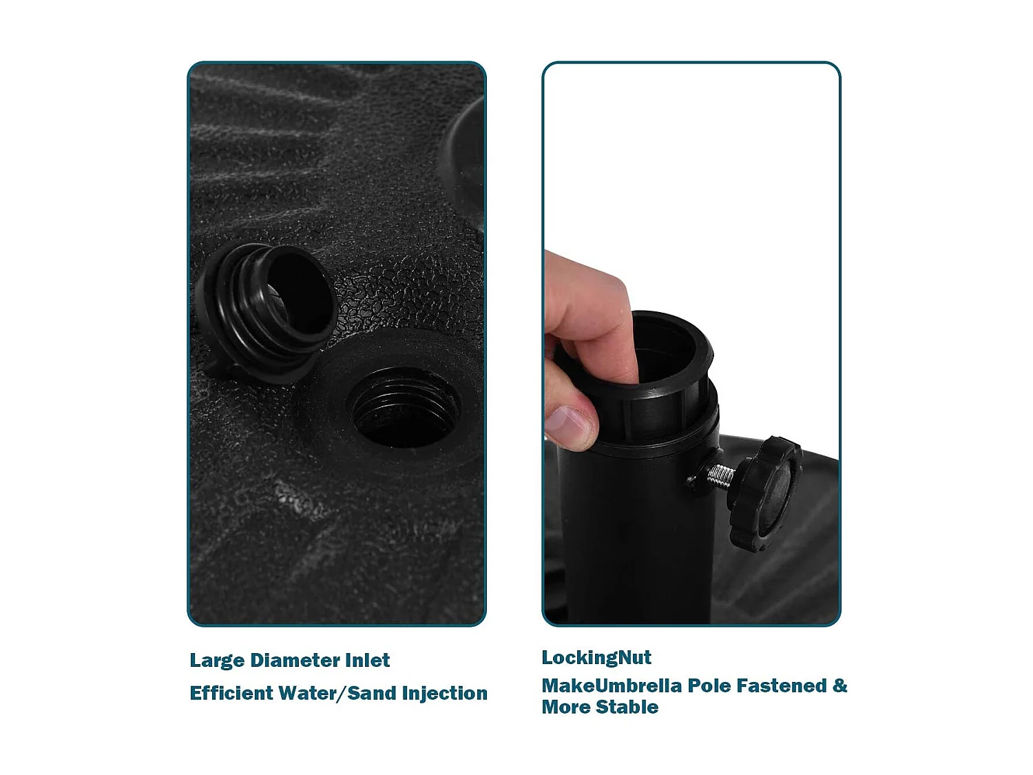 Parasolstandaard, marktparaplustandaard, parasolvoet, balkonparasolstandaard, rond, vulbaar, zwart