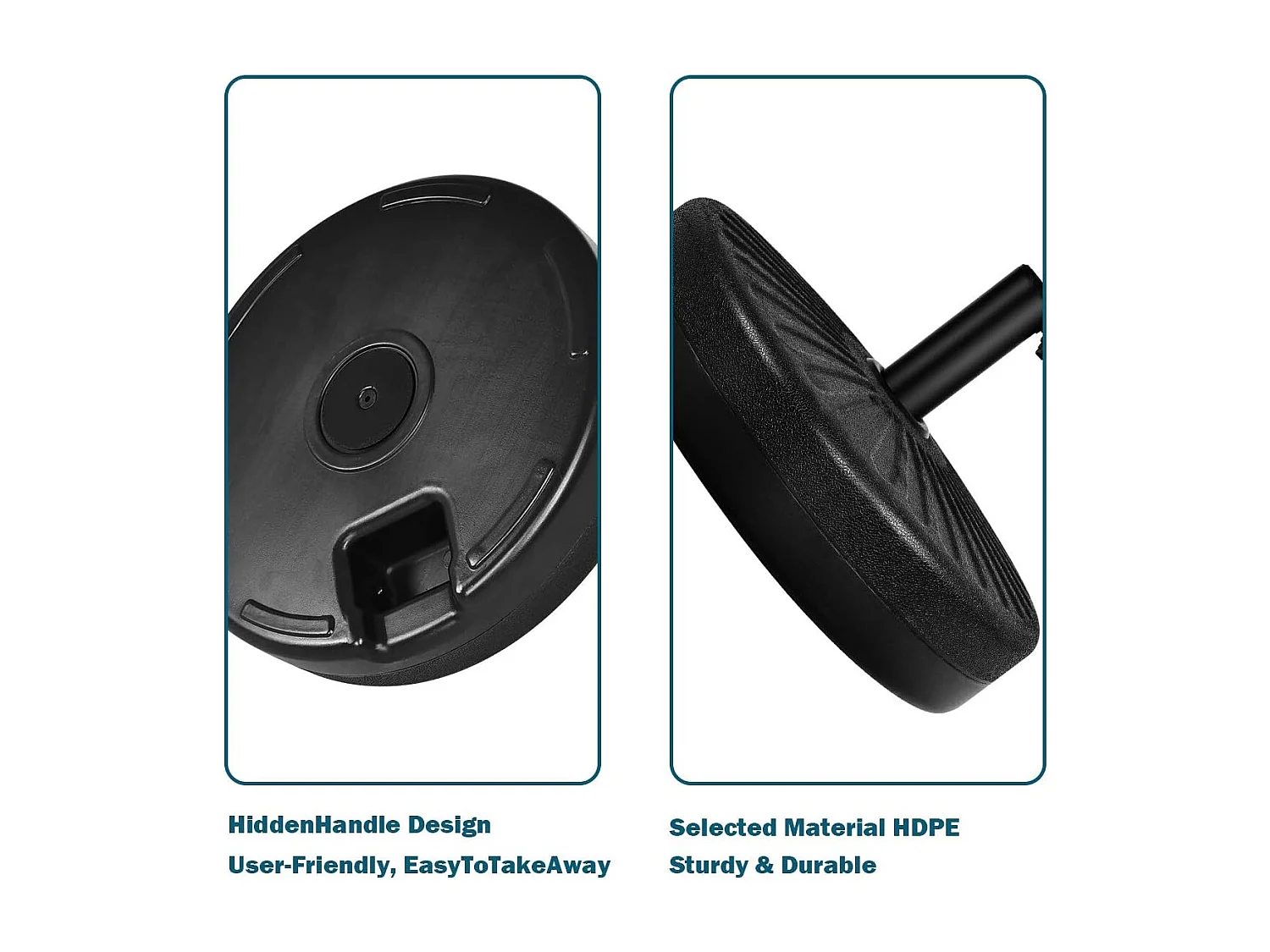 Parasolstandaard, marktparaplustandaard, parasolvoet, balkonparasolstandaard, rond, vulbaar, zwart