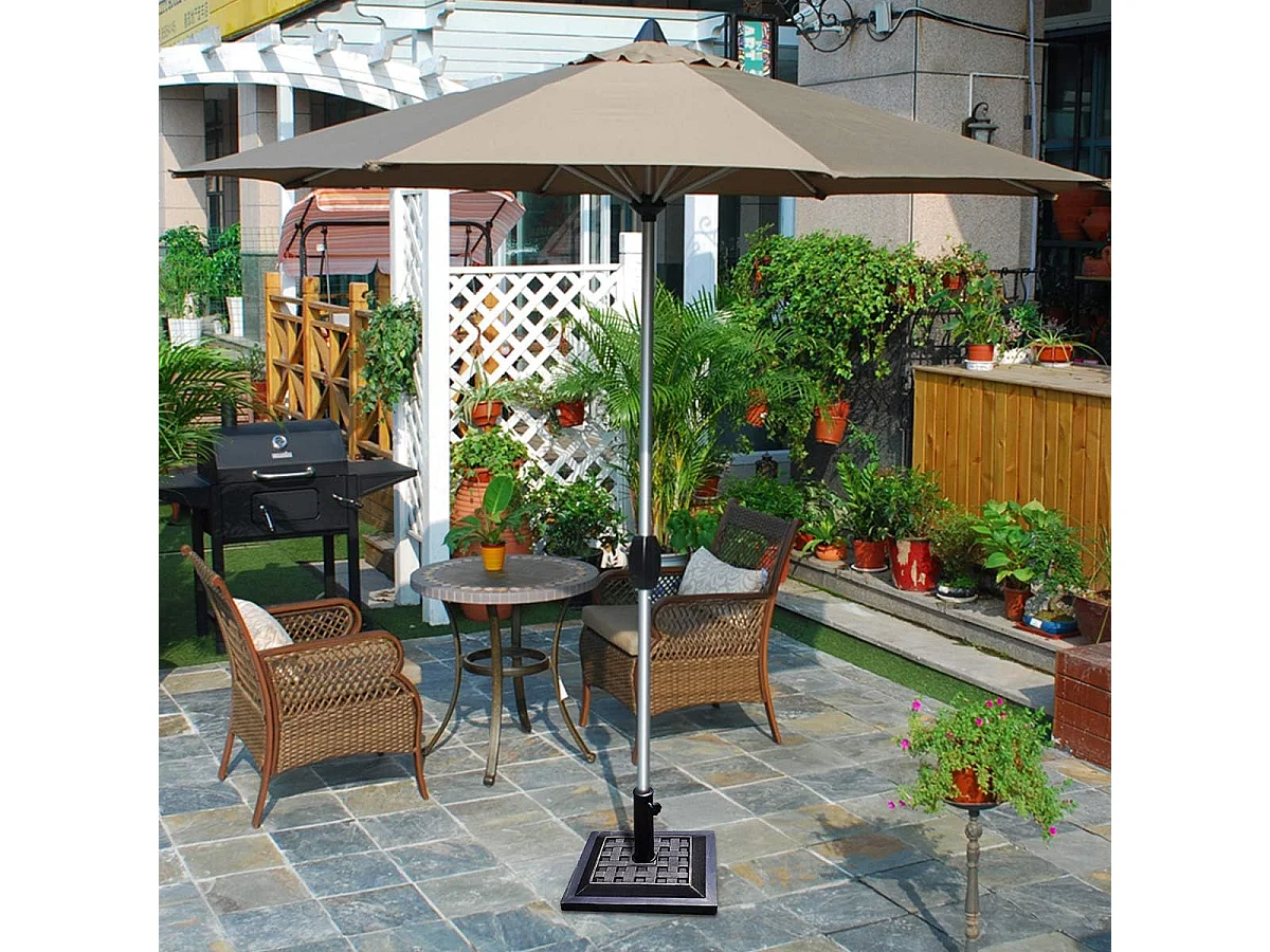 Parasolvoet voor Patio, Zware Parasolvoet voor buiten, Gietijzer parapluhouder voor Tuin Strand, Klassieke Vierkante Paraplu Staand Dek Veranda