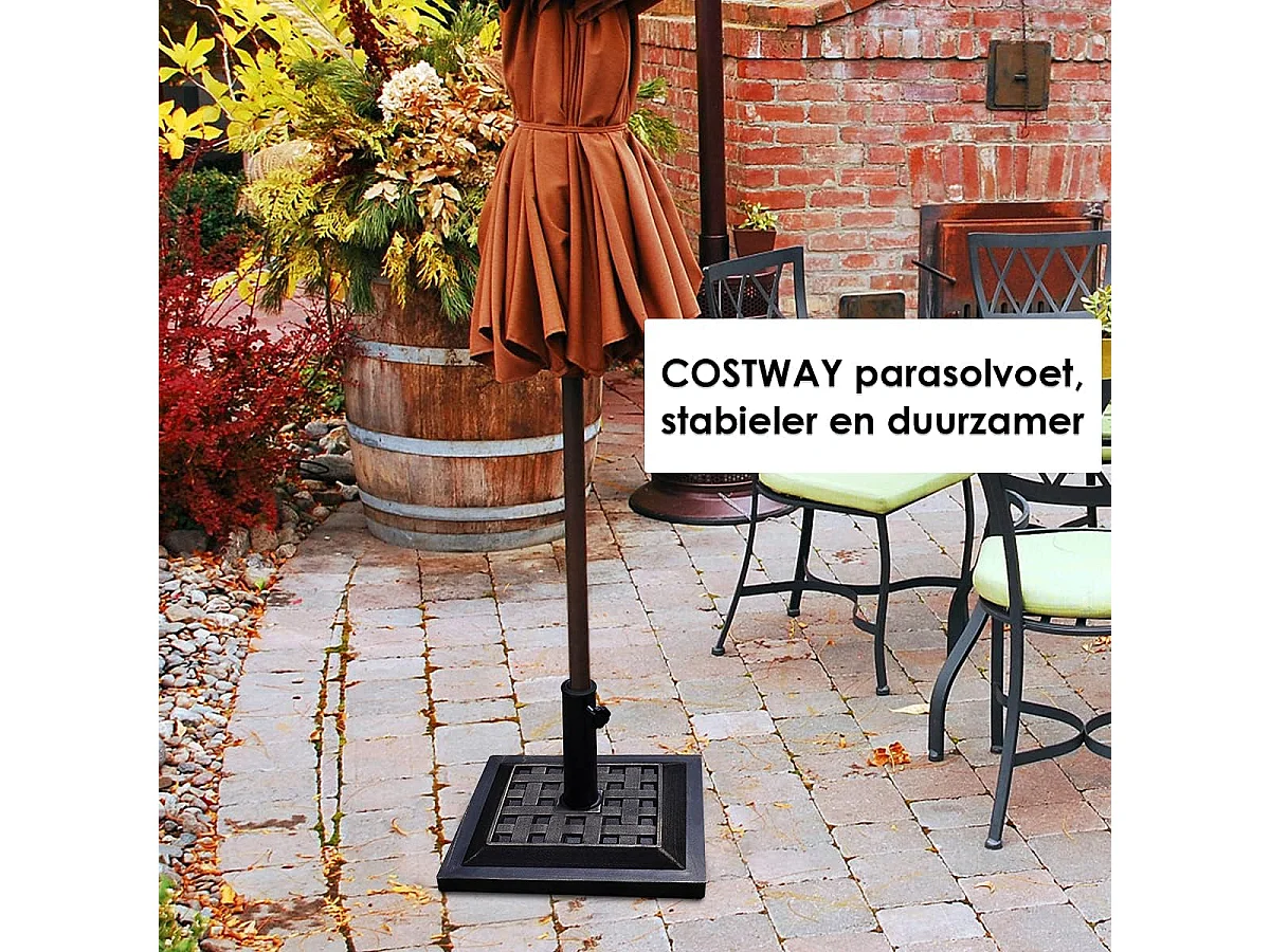 Parasolvoet voor Patio, Zware Parasolvoet voor buiten, Gietijzer parapluhouder voor Tuin Strand, Klassieke Vierkante Paraplu Staand Dek Veranda