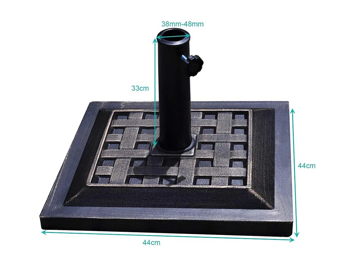 Parasolvoet voor Patio, Zware Parasolvoet voor buiten, Gietijzer parapluhouder voor Tuin Strand, Klassieke Vierkante Paraplu Staand Dek Veranda