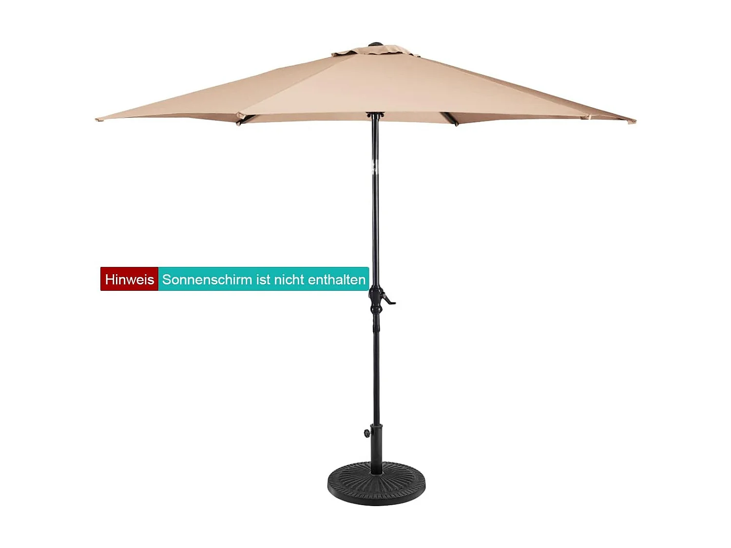 Parasolstandaard, diameter 49 cm, ronde marktparaplustandaard, parasolstandaard voor 38/48 mm stangen, parasolvoet