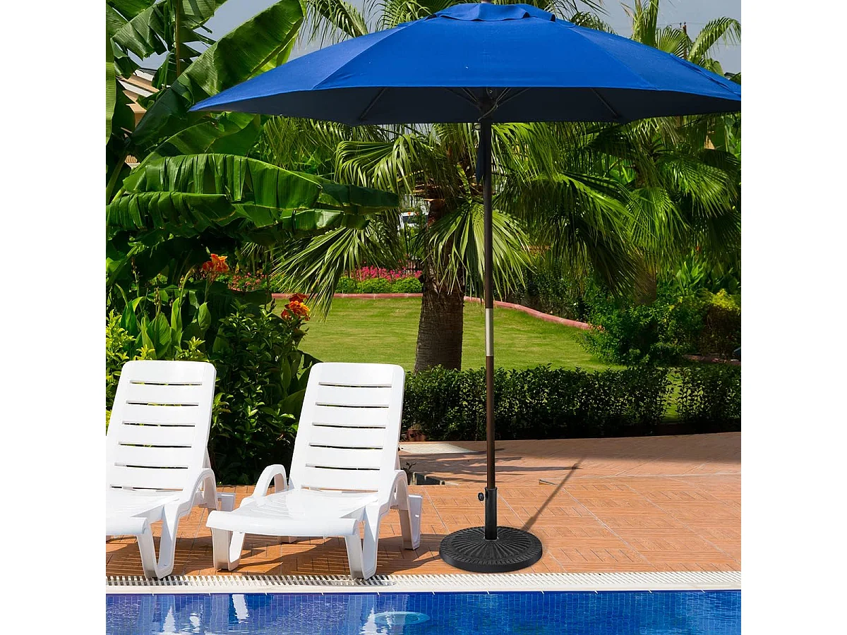 Parasolstandaard, diameter 49 cm, ronde marktparaplustandaard, parasolstandaard voor 38/48 mm stangen, parasolvoet