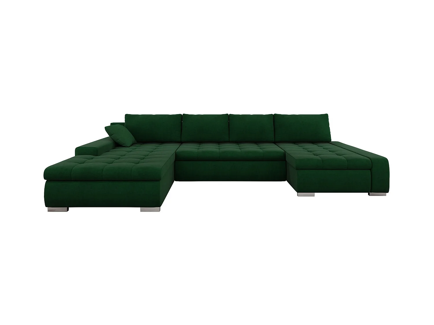 Canapé d'angle Comfivo 106, Vert, Fonction de couchage, Boîte de literie, 394x213x80cm