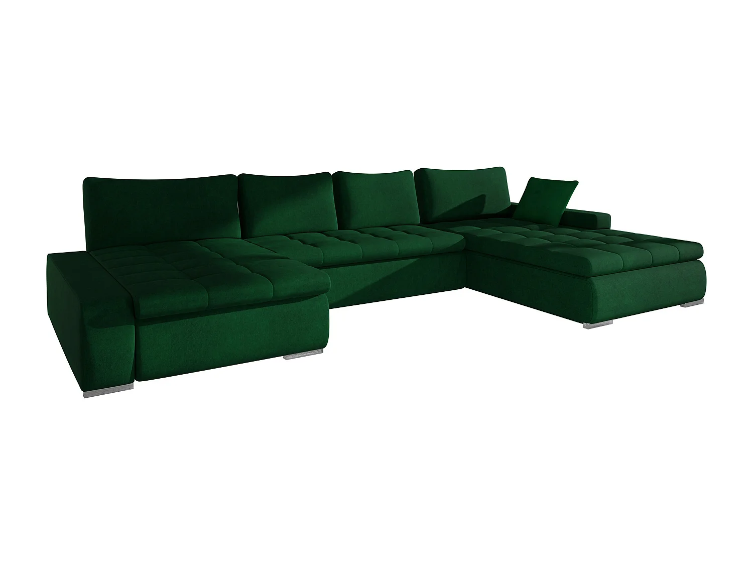 Canapé d'angle Comfivo Oliva, Vert, Disponible, 394x213x80cm