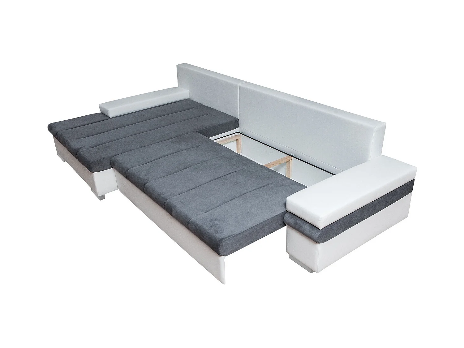 Sofá rinconero Comfivo 113, Turquesa, Función de descanso, Almacenaje, 310x175x83cm