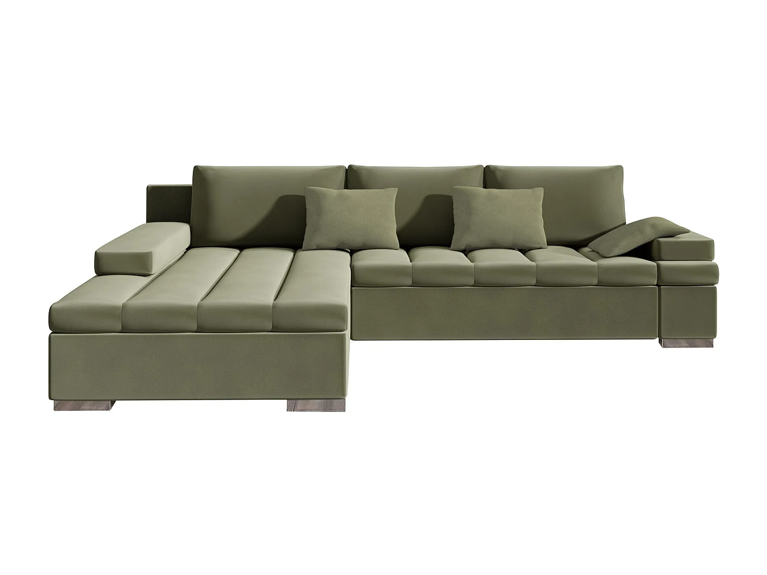 Sofá rinconero Comfivo 113, Turquesa, Función de descanso, Almacenaje, 310x175x83cm