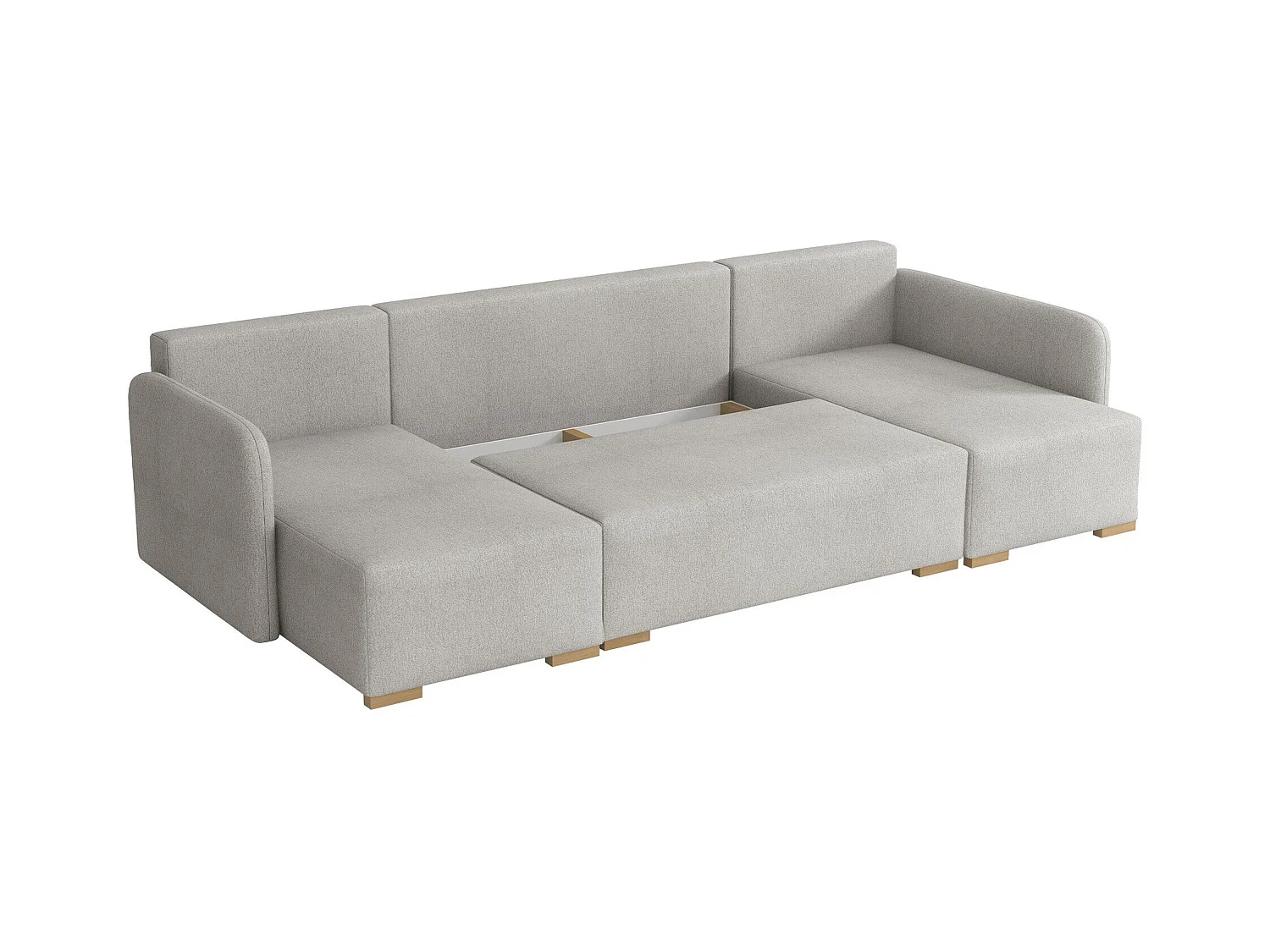 Sofá rinconero Columbus 246, Gris, Función de descanso, Almacenaje, 292x140x85cm